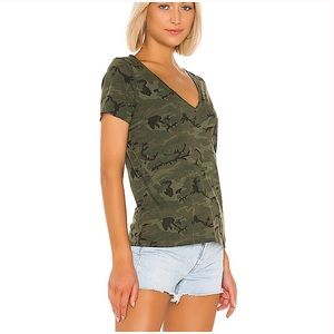 NWOT n:Philanthropy Mack V-neck Tee in Moss Camo